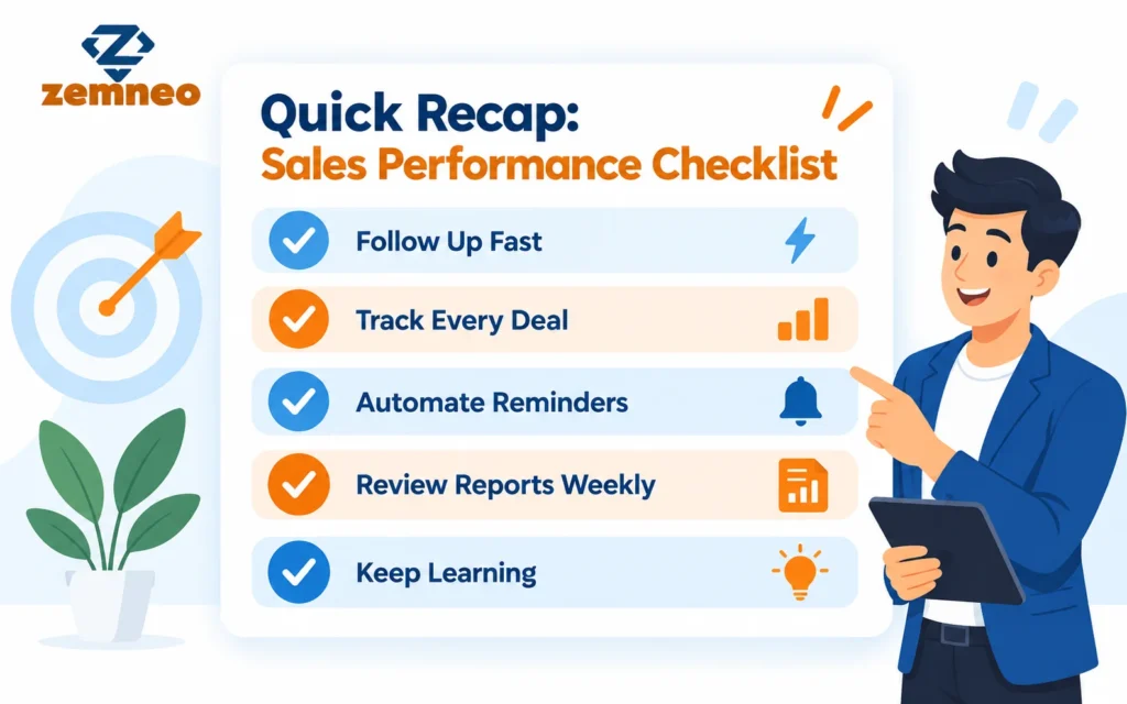 Checklist to improve sales performance for sales teams