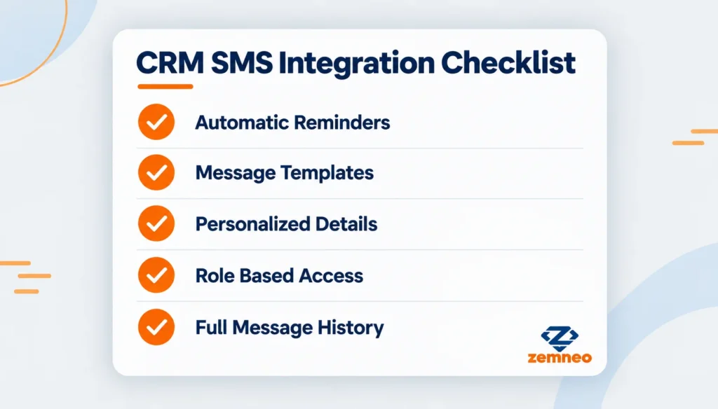 CRM SMS integration checklist for automated business messaging