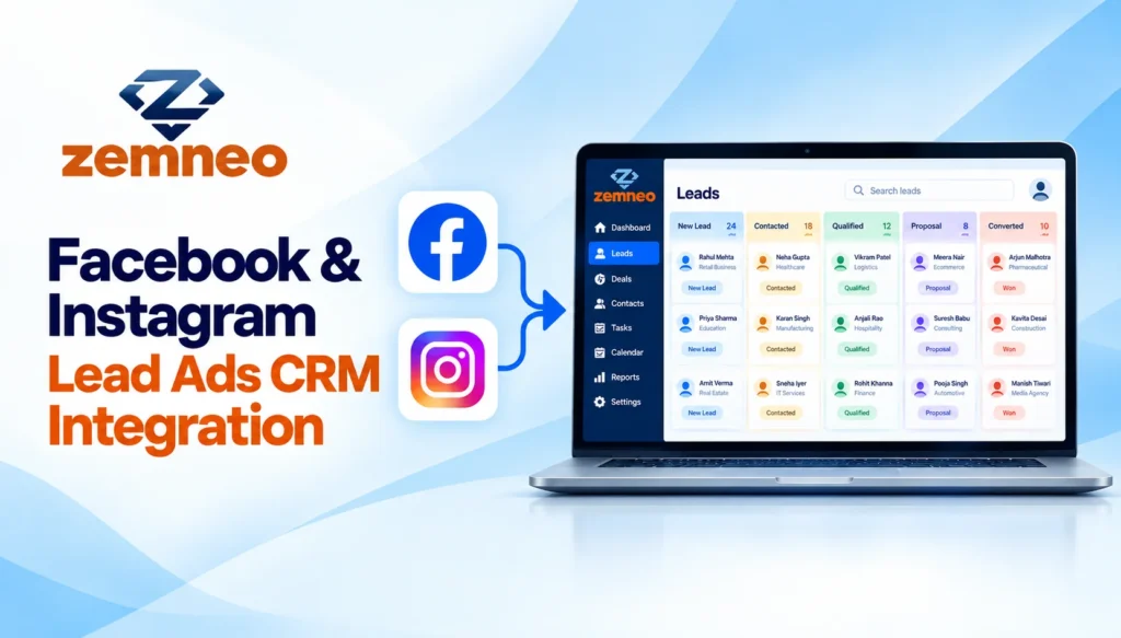 Facebook and Instagram lead ads CRM integration with ZemNeo banner