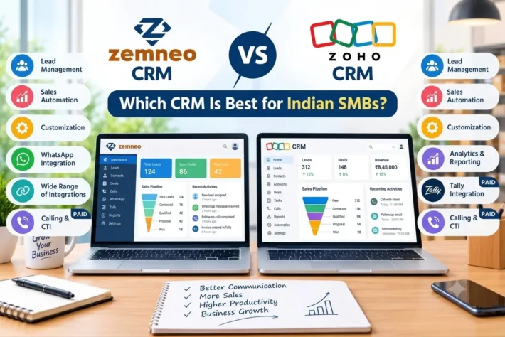 ZemNeo CRM vs Zoho CRM comparison for Indian SMBs